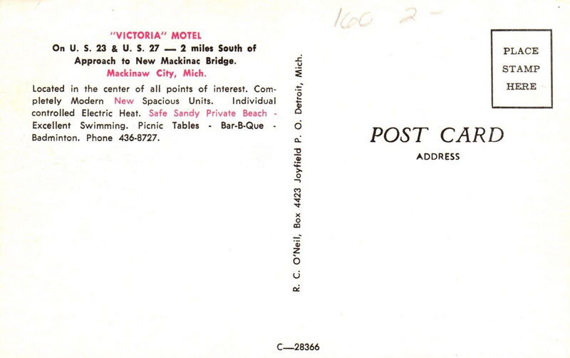 Victoria Motel (Mill Creek Motel) - Vintage Postcard (newer photo)